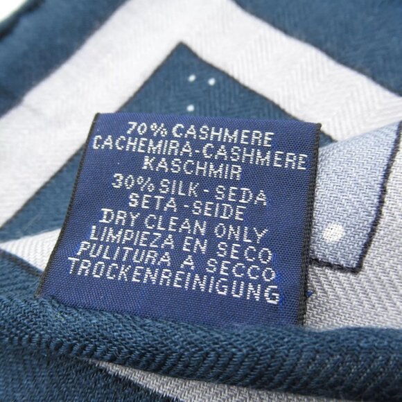 HERMES Rectangle Cosmic Horse Scarf cashmere silk Navy Used Women - Picture 6 of 6